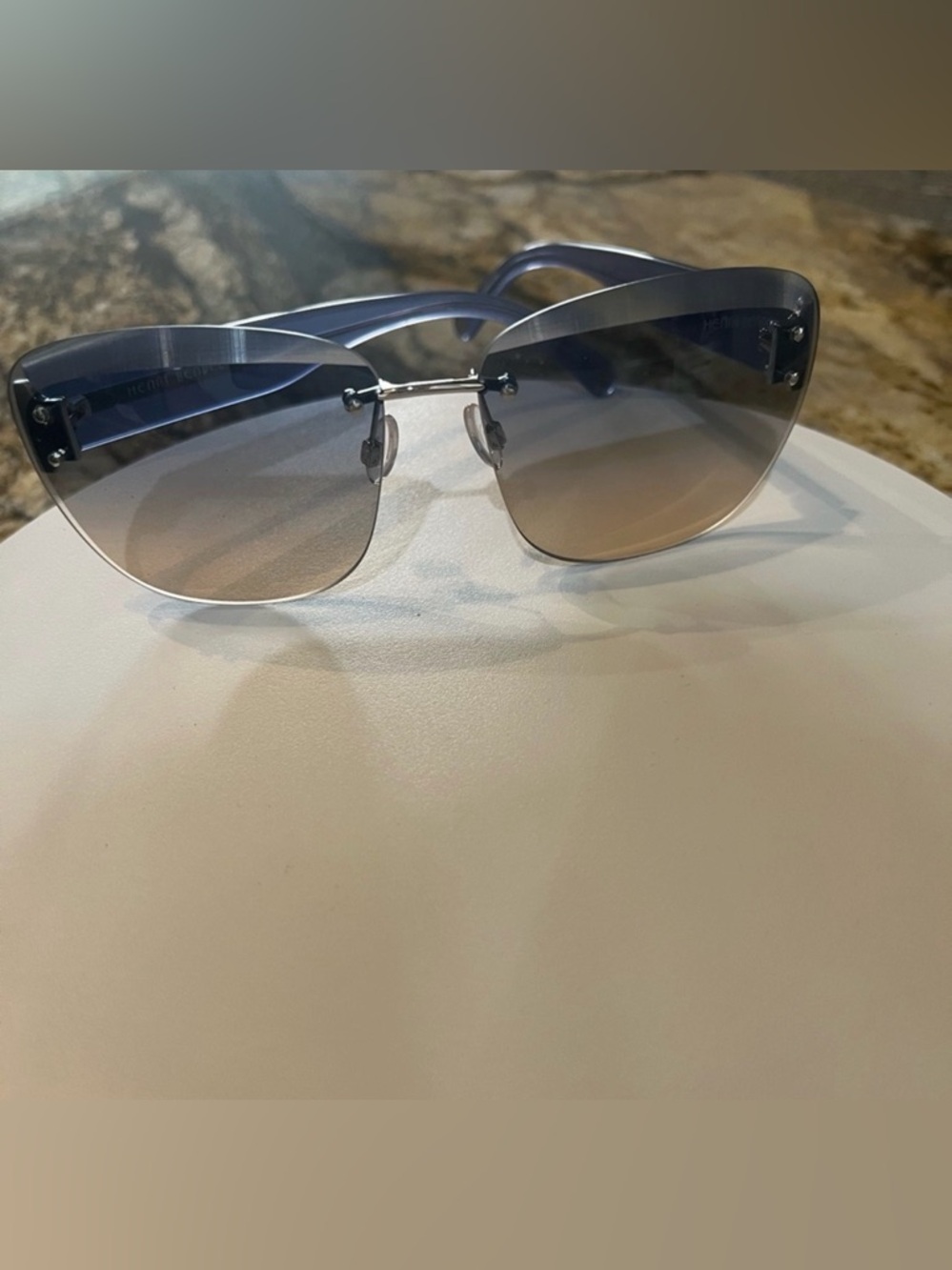 Henri Bendel Blue Rimless Women's Sunglasses NWOT!